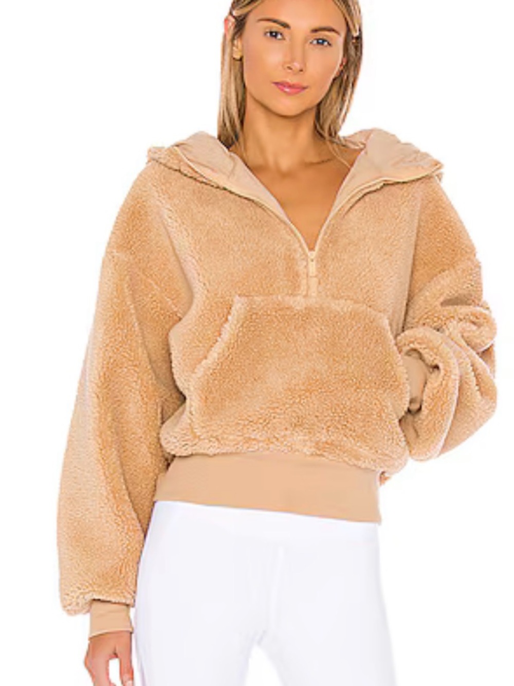 ALO Streetside Half ZIP Hoodie in Camel Size Mecium